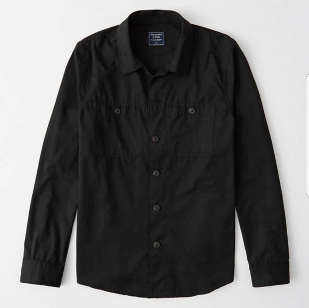 Abercrombie & fitch utility shirt jacket, black